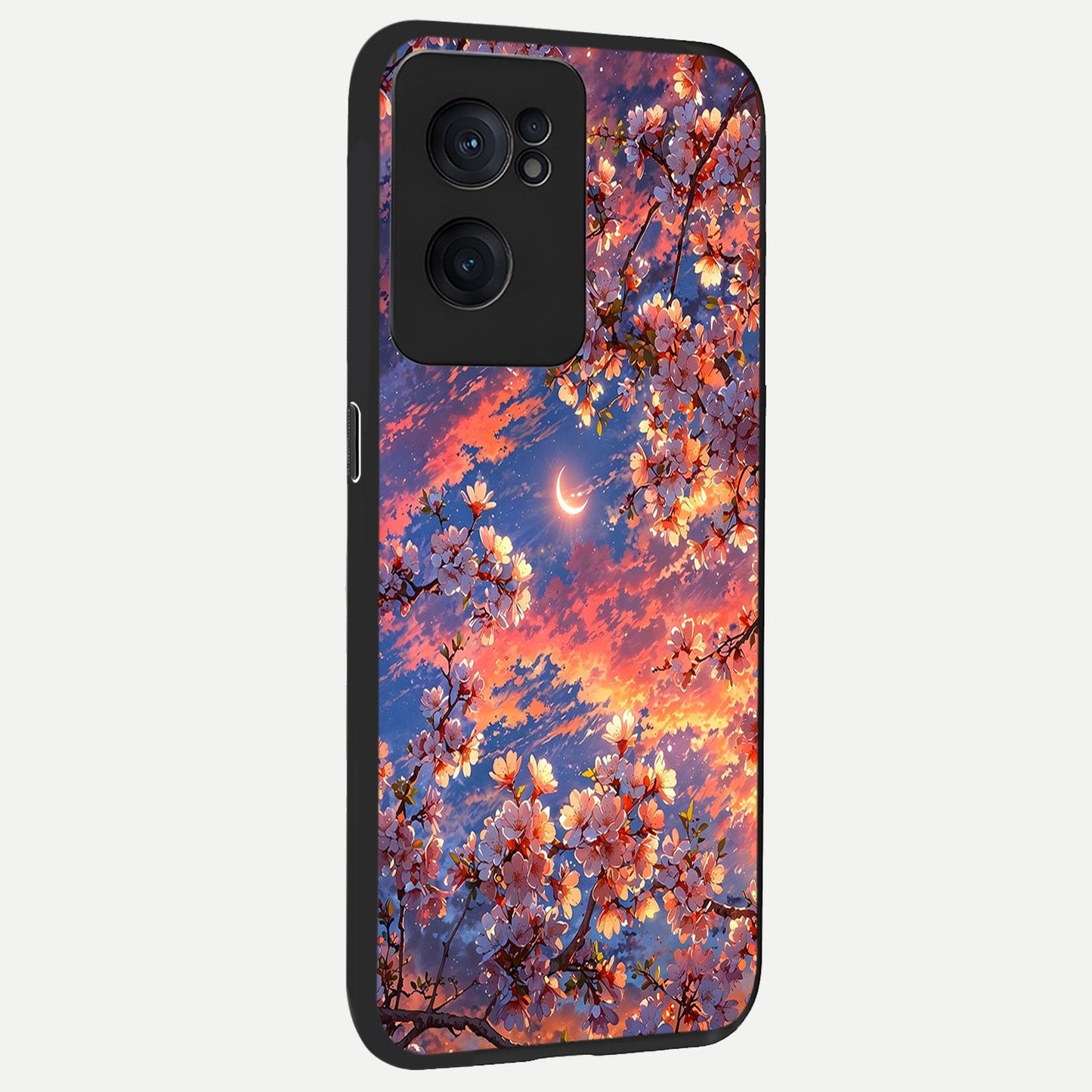 Celestial Sakura Sunset back cover For Oneplus Nord CE2 slim fit glass case with vibrant aesthetic design