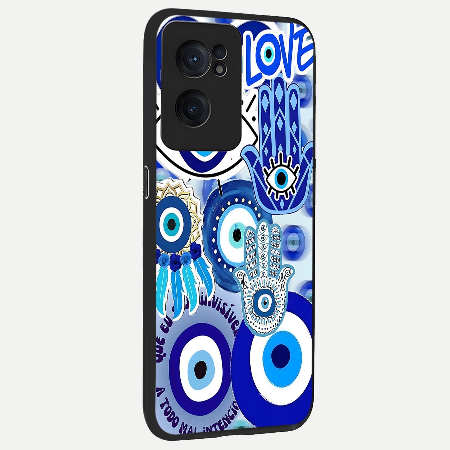 Evil Eyes Dream back cover For Oneplus Nord CE2 slim fit glass case with vibrant aesthetic design