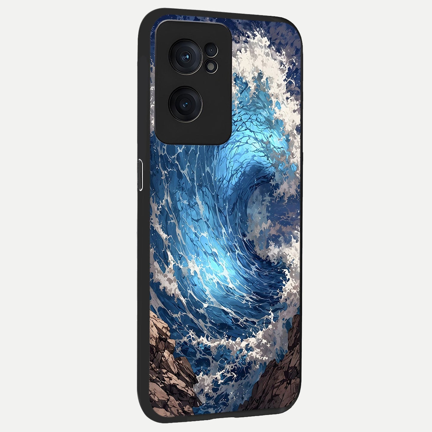 Giant Ocean Wave back cover For Oneplus Nord CE2 slim fit glass case with vibrant aesthetic design