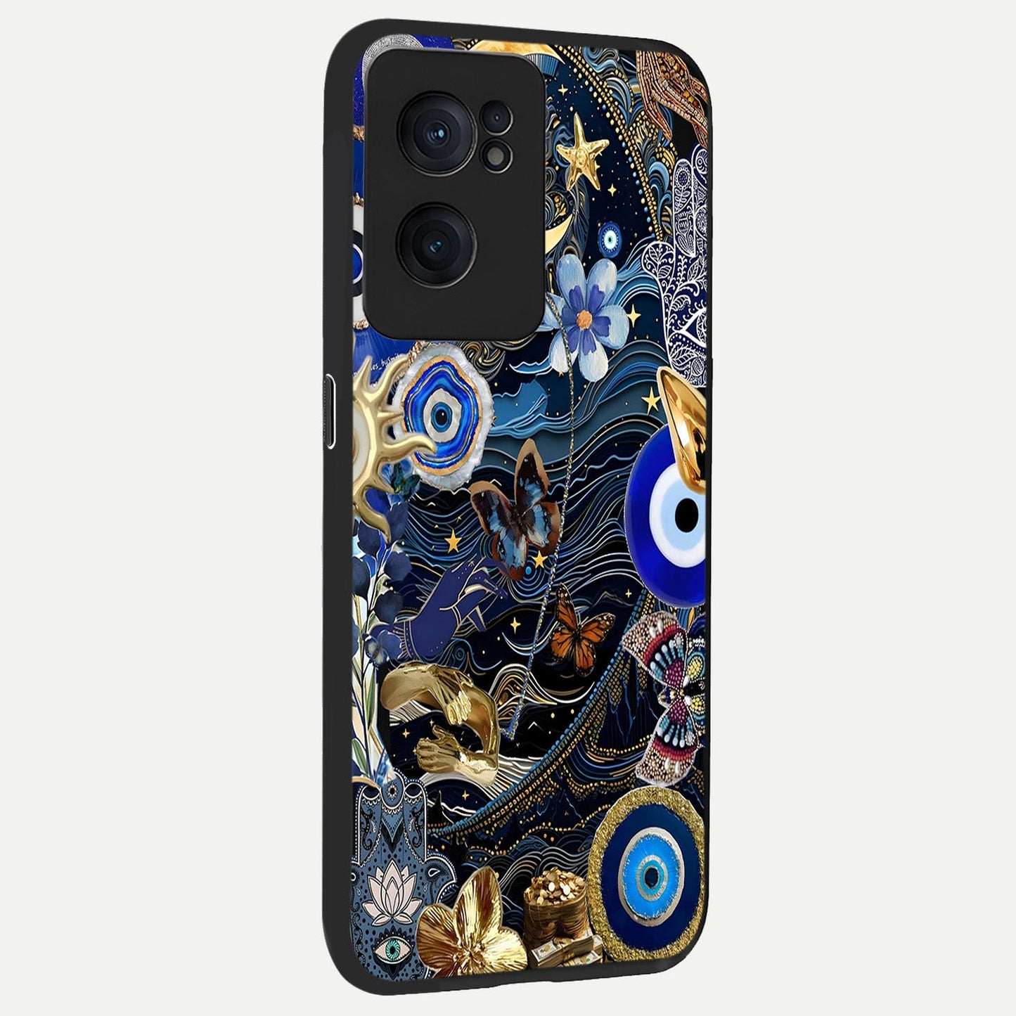 Golden Moon Magic back cover For Oneplus Nord CE2 slim fit glass case with vibrant aesthetic design