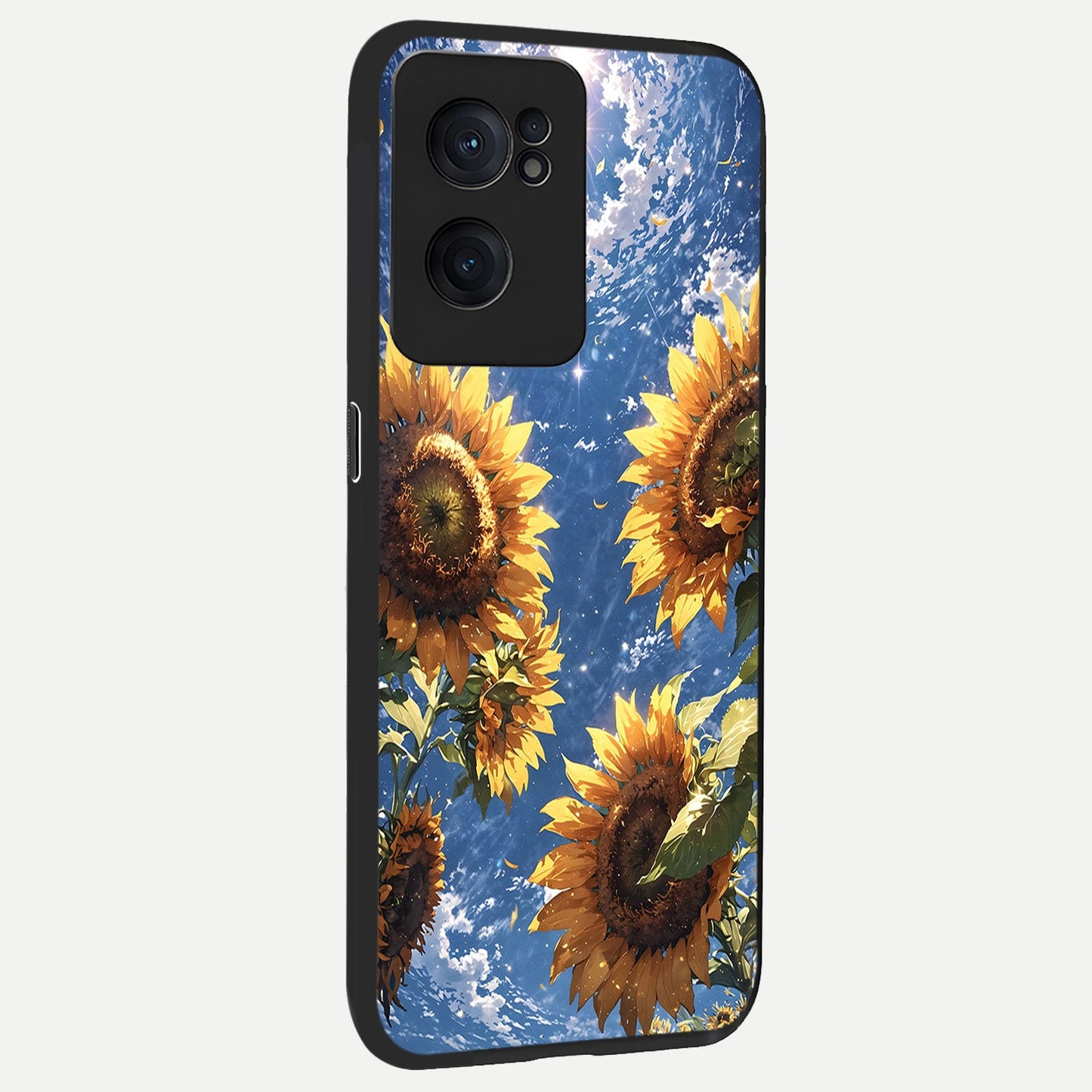 Heavenly Sunflower Rise back cover For Oneplus Nord CE2 slim fit glass case with vibrant aesthetic design
