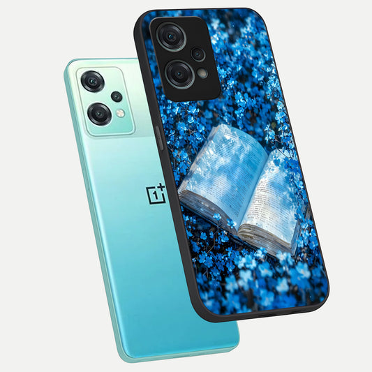Blue Bloom Tales phone case For Oneplus Nord CE2 Lite showing premium glass back cover with detailed artwork
