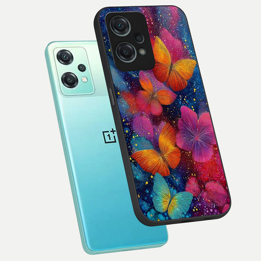 Butterfly Dream Mist phone case For Oneplus Nord CE2 Lite showing premium glass back cover with detailed artwork