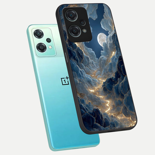 Celestial Cloud Road phone case For Oneplus Nord CE2 Lite showing premium glass back cover with detailed artwork