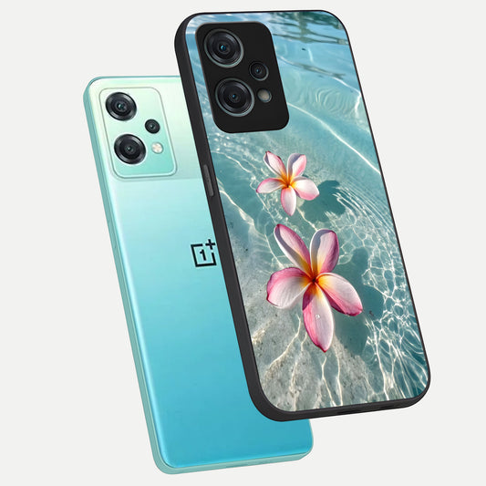 Floating Bloom Bliss phone case For Oneplus Nord CE2 Lite showing premium glass back cover with detailed artwork