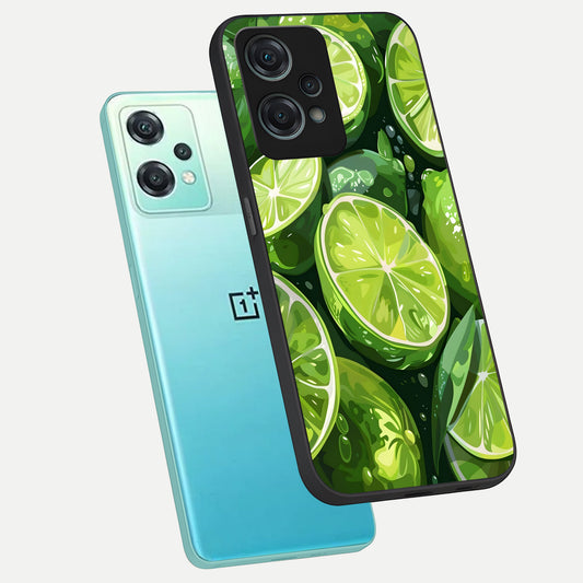 Green Kawasaki phone case For Oneplus Nord CE2 Lite showing premium glass back cover with detailed artwork