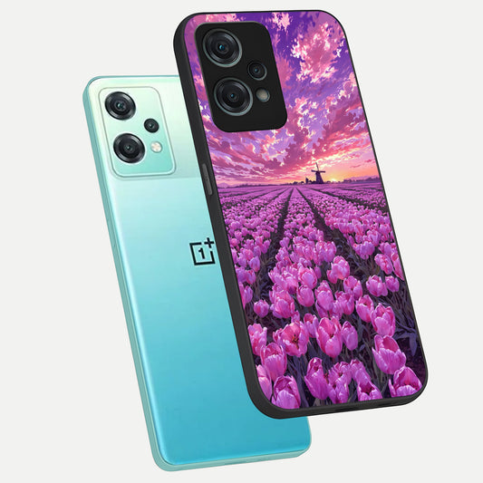 Lavender Dream Skies phone case For Oneplus Nord CE2 Lite showing premium glass back cover with detailed artwork