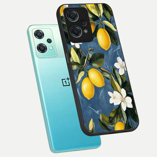 Lemon Dream Garden phone case For Oneplus Nord CE2 Lite showing premium glass back cover with detailed artwork