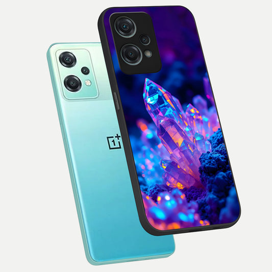 Neon Aura Shards phone case For Oneplus Nord CE2 Lite showing premium glass back cover with detailed artwork