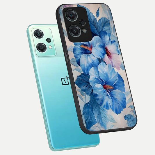 Ocean Hibiscus Grace phone case For Oneplus Nord CE2 Lite showing premium glass back cover with detailed artwork