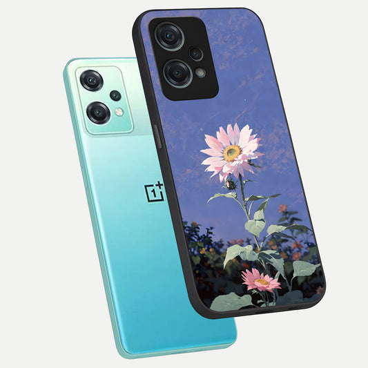 Pink Shells Outline phone case For Oneplus Nord CE2 Lite showing premium glass back cover with detailed artwork