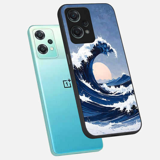 Rising Tide Power phone case For Oneplus Nord CE2 Lite showing premium glass back cover with detailed artwork