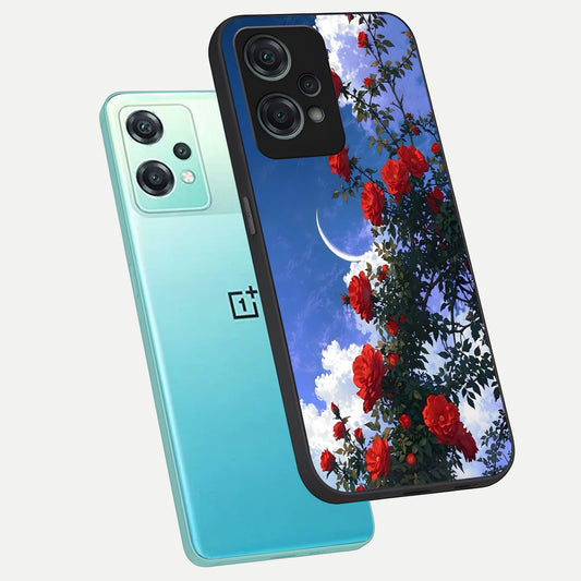 Rose Drift Flowers phone case For Oneplus Nord CE2 Lite showing premium glass back cover with detailed artwork
