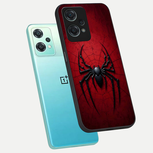 Superhero Web Emblem phone case For Oneplus Nord CE2 Lite showing premium glass back cover with detailed artwork