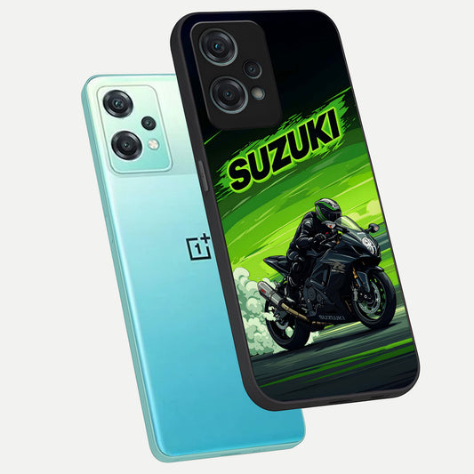 Suzuki Speed Beast phone case For Oneplus Nord CE2 Lite showing premium glass back cover with detailed artwork