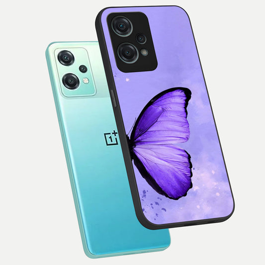 Violet Dream Wing phone case For Oneplus Nord CE2 Lite showing premium glass back cover with detailed artwork