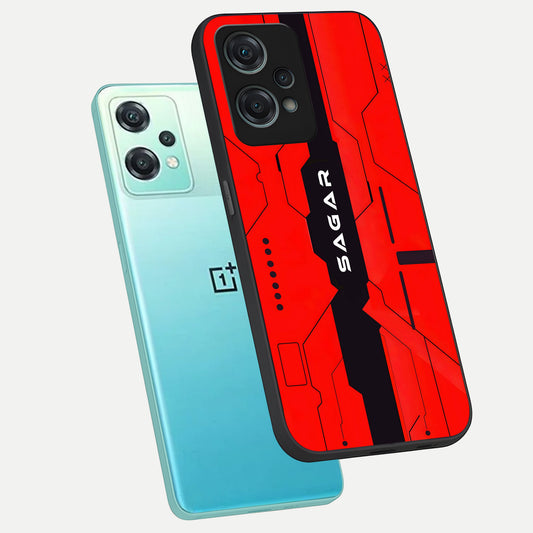 Voltage Rise CYBERPUNK Custom Name phone case For Oneplus Nord CE2 Lite showing premium custom name glass back cover