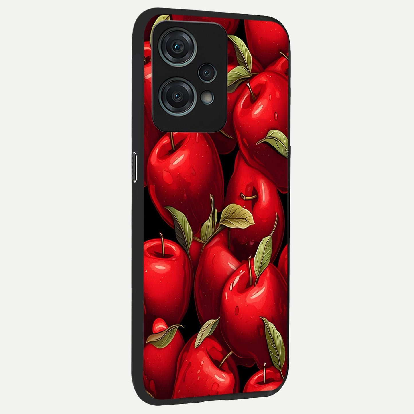 Apple Pattern back cover For Oneplus Nord CE2 Lite slim fit glass case with vibrant aesthetic design