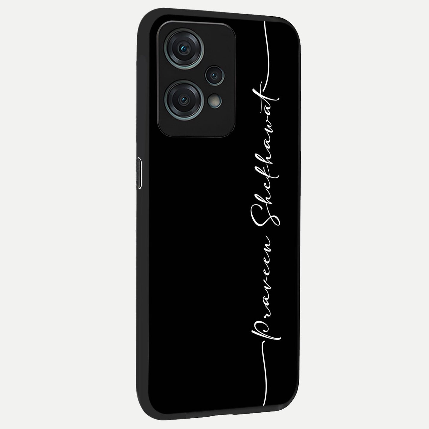Black Tune Custom Name back cover For Oneplus Nord CE2 Lite slim fit glass case with vibrant aesthetic design