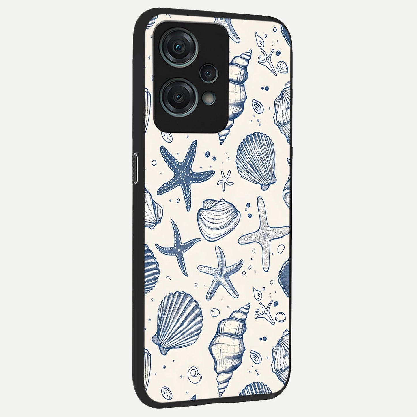 Blue Ocean Outline back cover For Oneplus Nord CE2 Lite slim fit glass case with vibrant aesthetic design