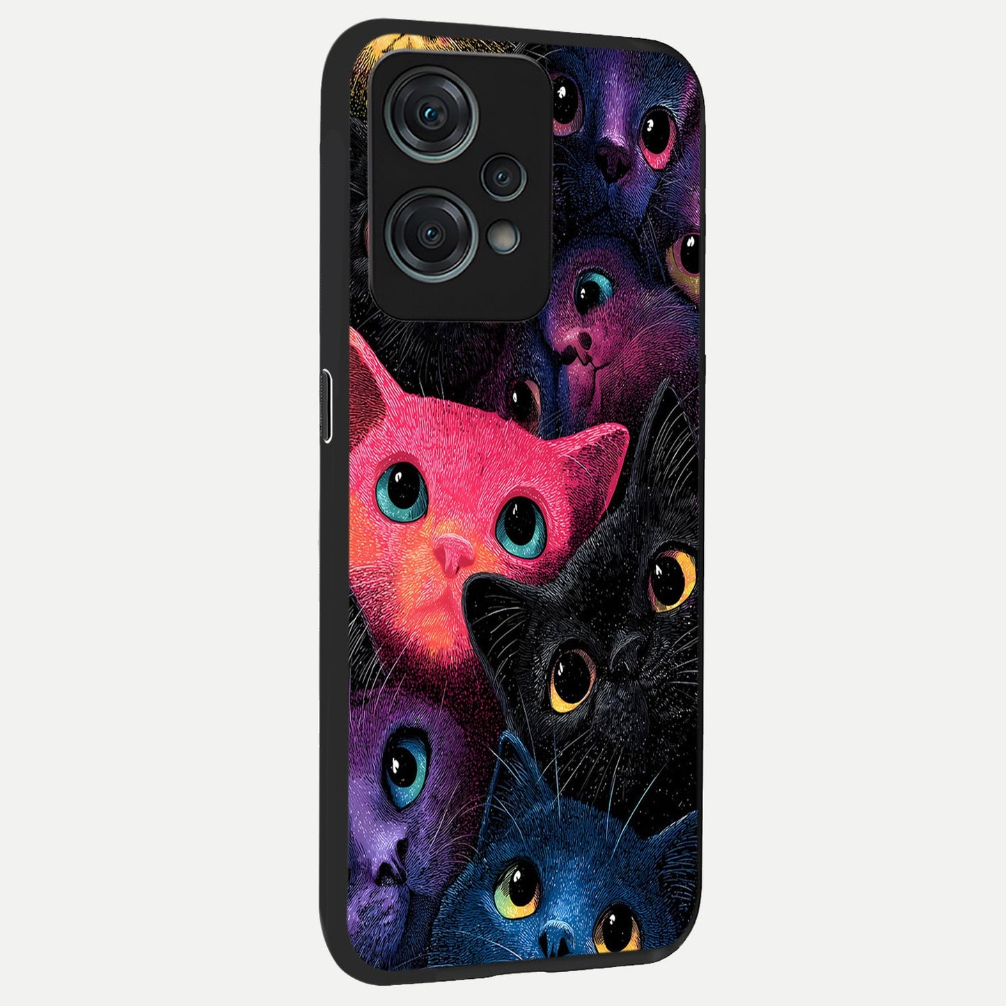 Cosmic Cats Dreams back cover For Oneplus Nord CE2 Lite slim fit glass case with vibrant aesthetic design