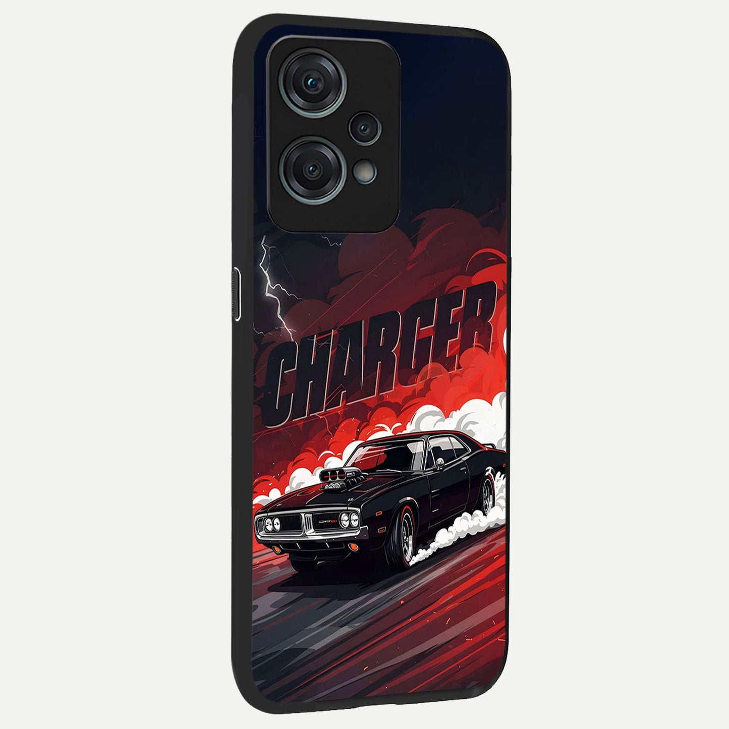 Dark Charger Fury back cover For Oneplus Nord CE2 Lite slim fit glass case with vibrant aesthetic design