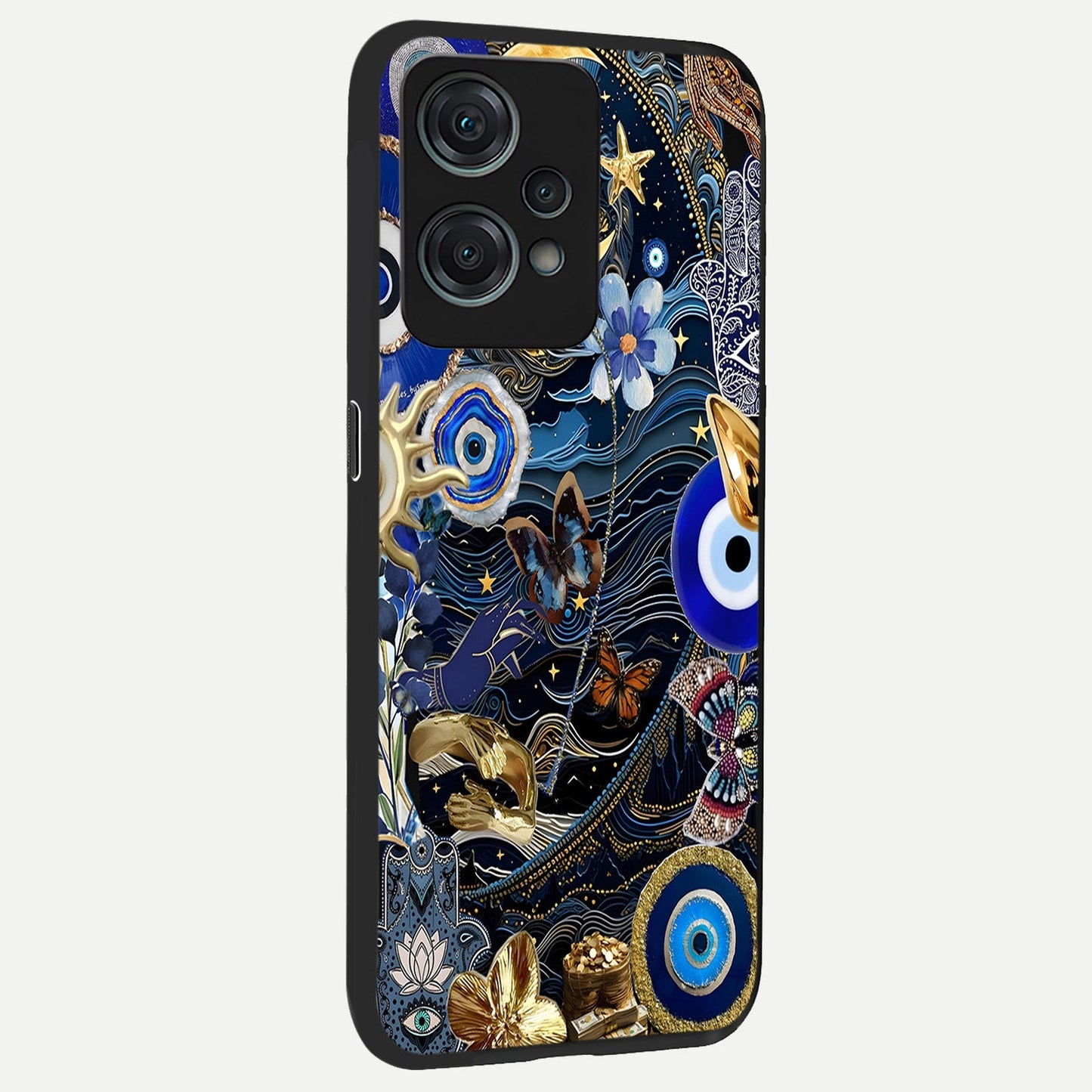 Golden Moon Magic back cover For Oneplus Nord CE2 Lite slim fit glass case with vibrant aesthetic design