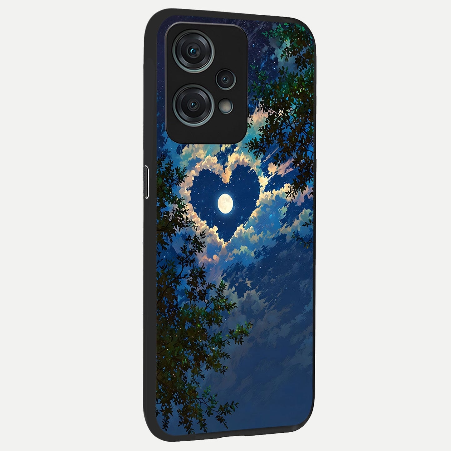 Heart With Moon Sky back cover For Oneplus Nord CE2 Lite slim fit glass case with vibrant aesthetic design