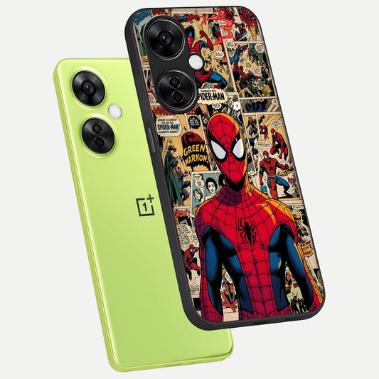 Aesthetic Spider phone case For Oneplus Nord CE3 Lite showing premium glass back cover with detailed artwork