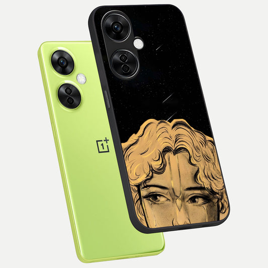 Celestial Gods Plan phone case For Oneplus Nord CE3 Lite showing premium glass back cover with detailed artwork