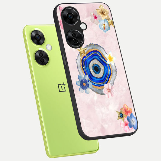 Divine Aura Bloom phone case For Oneplus Nord CE3 Lite showing premium glass back cover with detailed artwork