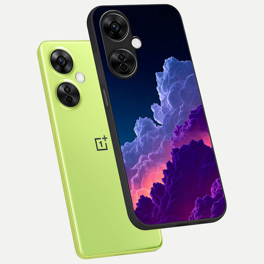 Dreamy Cloud Skies phone case For Oneplus Nord CE3 Lite showing premium glass back cover with detailed artwork