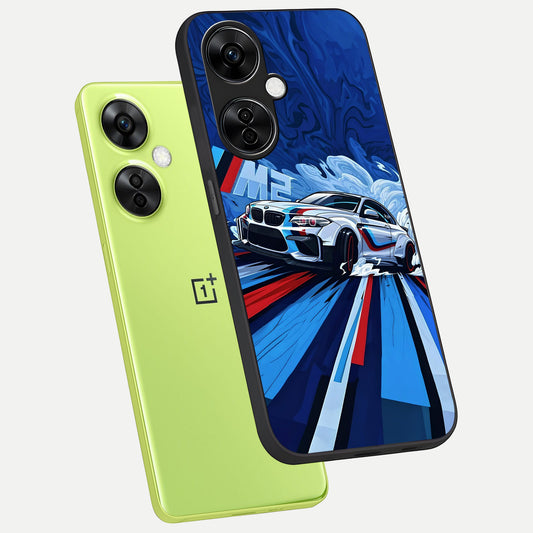 Drift Power Rush phone case For Oneplus Nord CE3 Lite showing premium glass back cover with detailed artwork