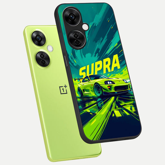 Electric Supra Thunder phone case For Oneplus Nord CE3 Lite showing premium glass back cover with detailed artwork