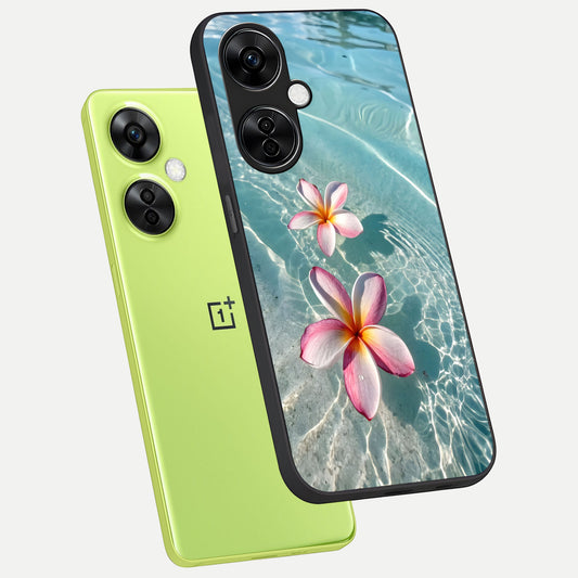 Floating Bloom Bliss phone case For Oneplus Nord CE3 Lite showing premium glass back cover with detailed artwork