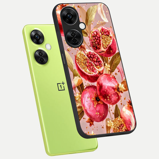 Golden Bloom Glow phone case For Oneplus Nord CE3 Lite showing premium glass back cover with detailed artwork