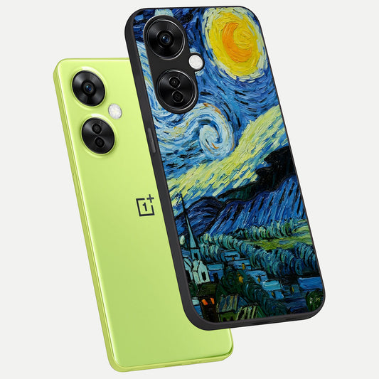 Inspired Van Gogh Art phone case For Oneplus Nord CE3 Lite showing premium glass back cover with detailed artwork