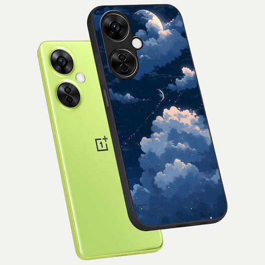 Moon Dream Haze phone case For Oneplus Nord CE3 Lite showing premium glass back cover with detailed artwork