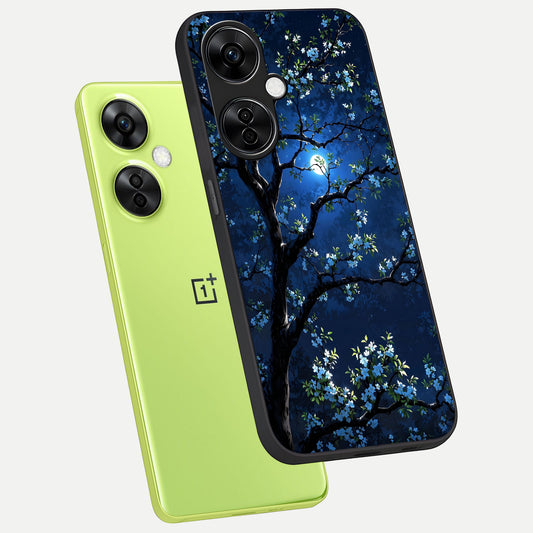 Mystic Floral Night phone case For Oneplus Nord CE3 Lite showing premium glass back cover with detailed artwork
