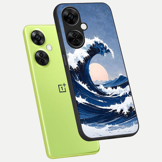 Rising Tide Power phone case For Oneplus Nord CE3 Lite showing premium glass back cover with detailed artwork