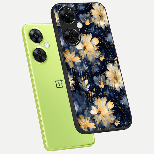 Royal Petal Dream phone case For Oneplus Nord CE3 Lite showing premium glass back cover with detailed artwork