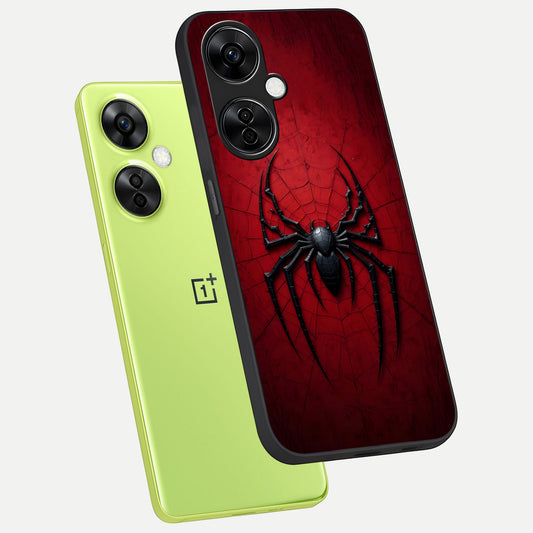 Superhero Web Emblem phone case For Oneplus Nord CE3 Lite showing premium glass back cover with detailed artwork