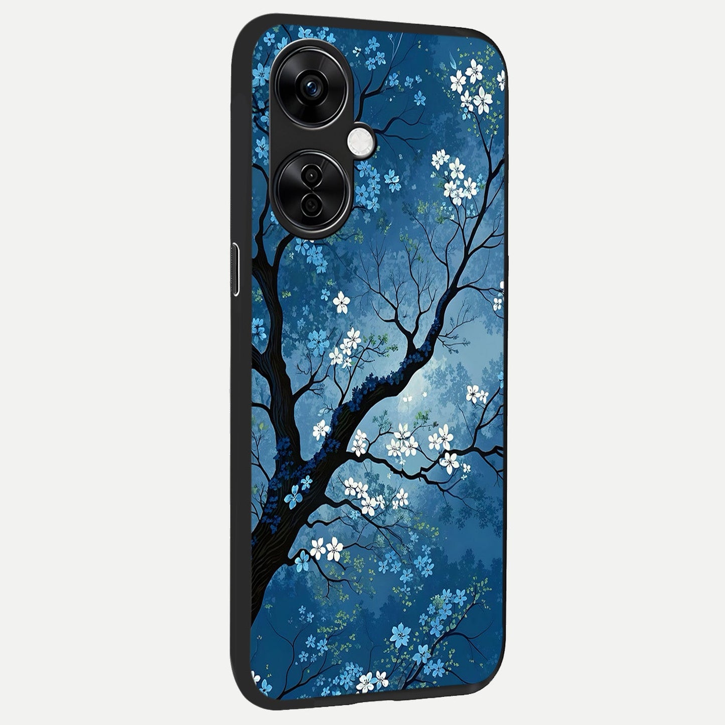 Blue Tree Serenity back cover For Oneplus Nord CE3 Lite slim fit glass case with vibrant aesthetic design