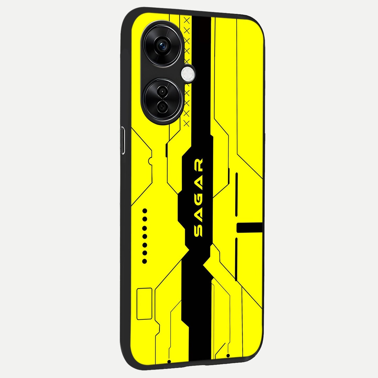 Circuit CYBERPUNK Custom Name back cover For Oneplus Nord CE3 Lite slim fit glass case with vibrant aesthetic design