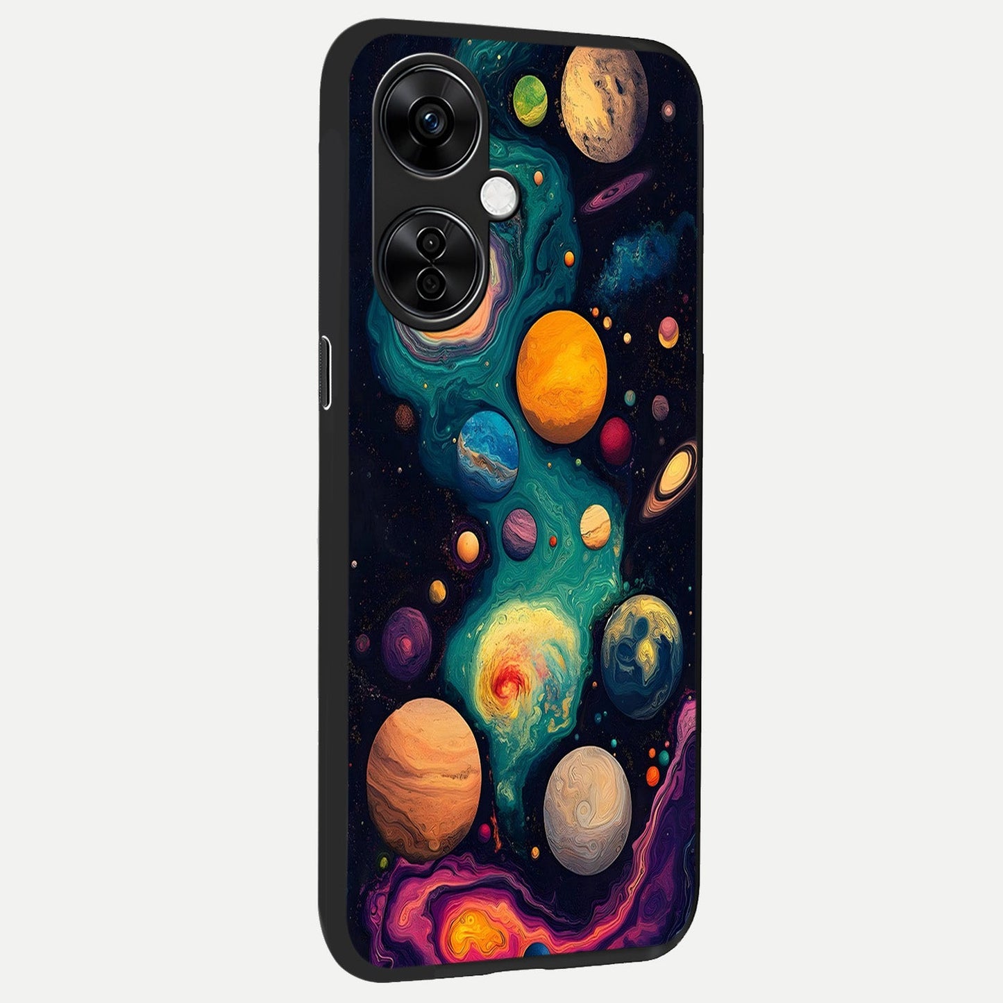 Cosmic Planet Journey back cover For Oneplus Nord CE3 Lite slim fit glass case with vibrant aesthetic design