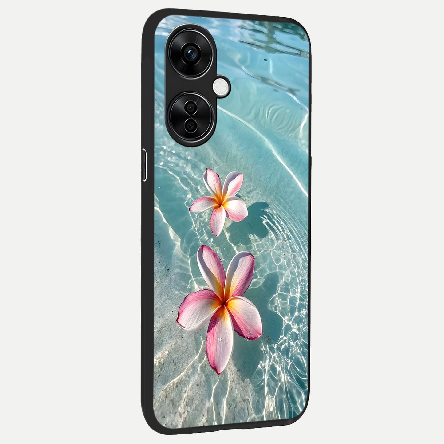 Floating Bloom Bliss back cover For Oneplus Nord CE3 Lite slim fit glass case with vibrant aesthetic design