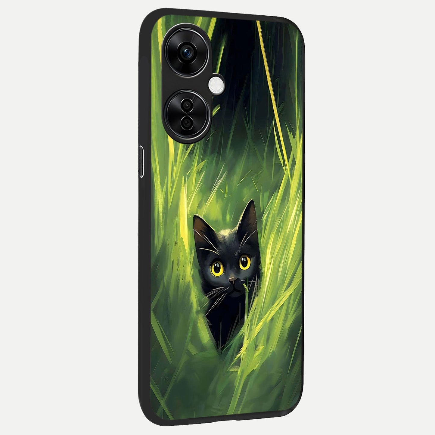 Hidden Cat Whisper back cover For Oneplus Nord CE3 Lite slim fit glass case with vibrant aesthetic design