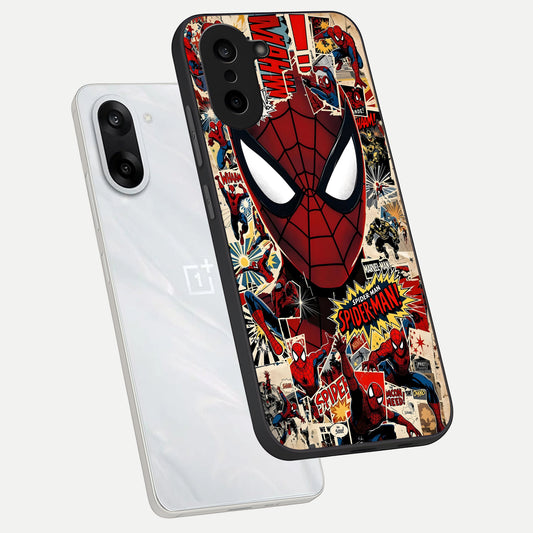Aesthetic Wonder Spider phone case For Oneplus Nord CE5 showing premium glass back cover with detailed artwork