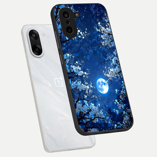 Blossom Moonlight Sky phone case For Oneplus Nord CE5 showing premium glass back cover with detailed artwork