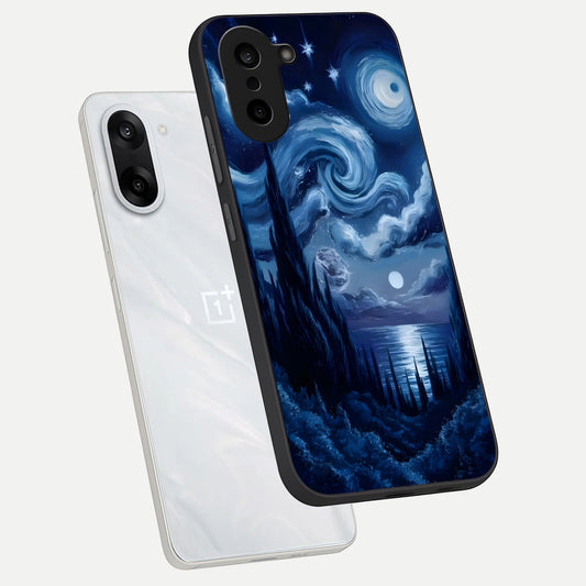 Celestial Dream Van Gogh phone case For Oneplus Nord CE5 showing premium glass back cover with detailed artwork